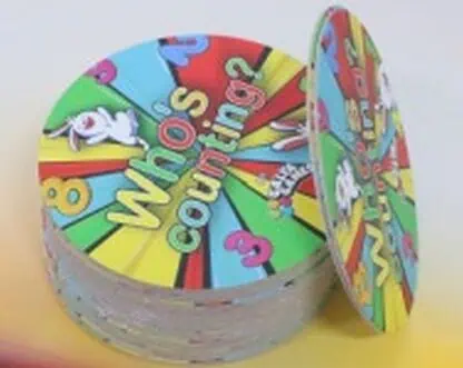 הדפסת קלפים עגולים, למחשק חשבון לילדים